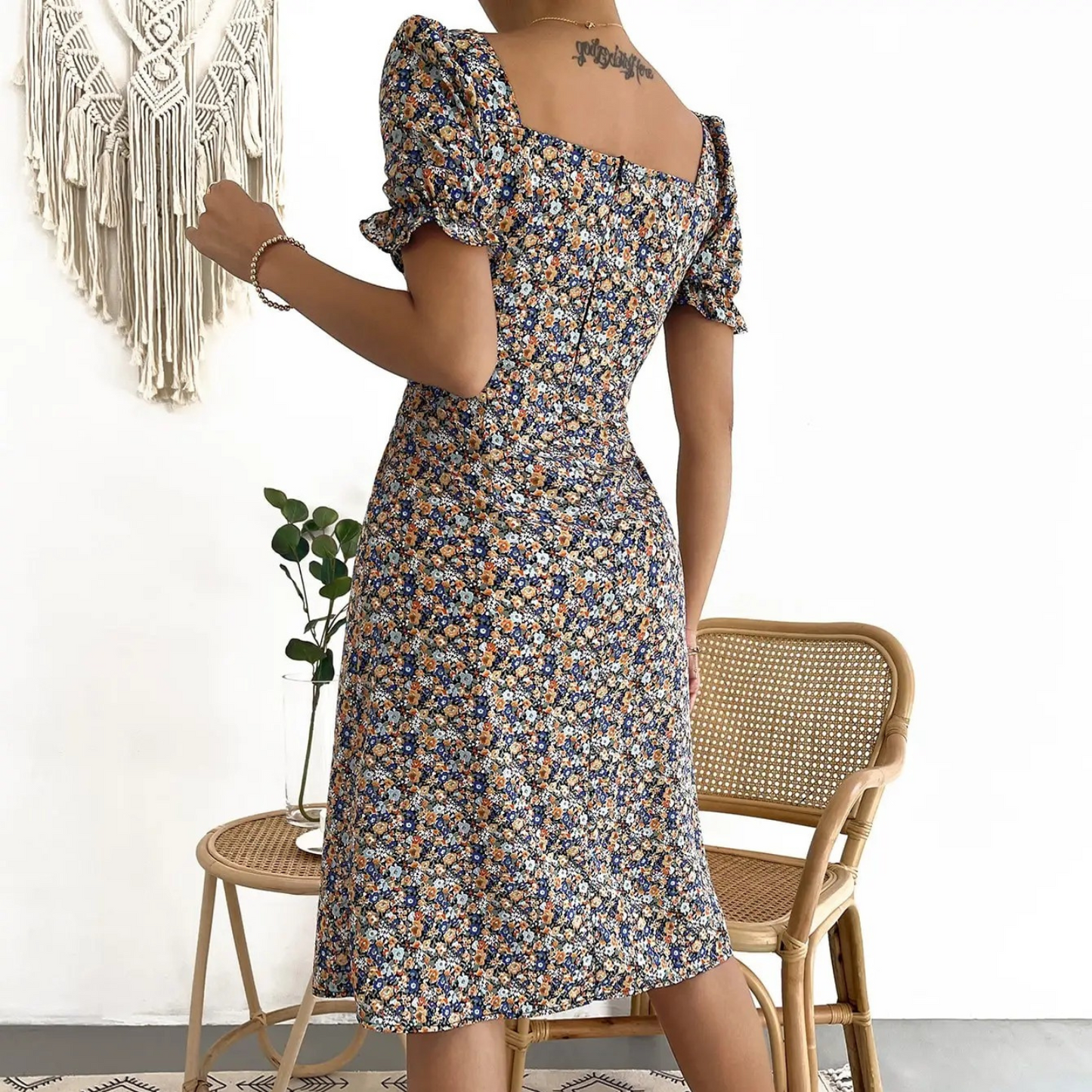 Elegante zomerjurk met bloemenprint - Martina