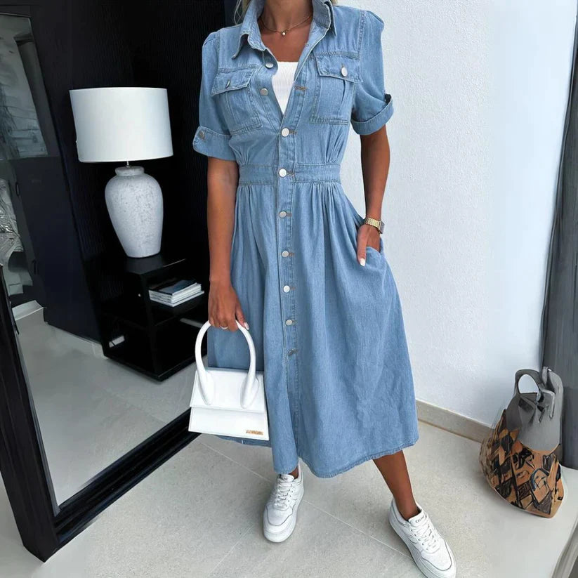 Trendy denim jurk - Clarisse