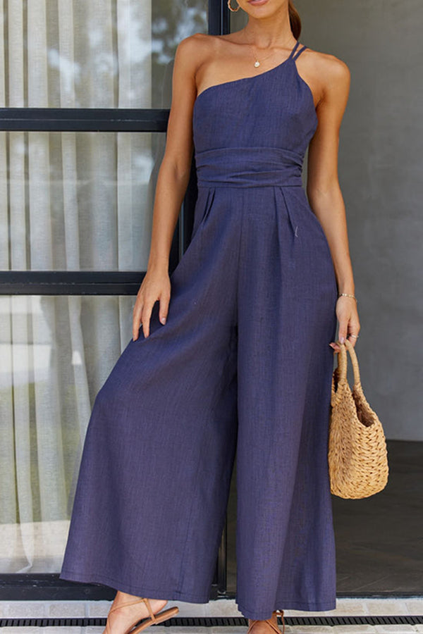 Stijlvolle jumpsuit met één schouder - Yan