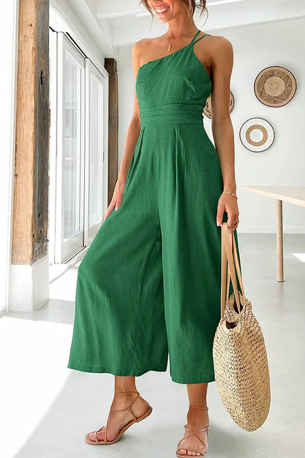 Stijlvolle jumpsuit met één schouder - Yan