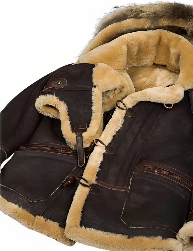 Winterjas in omgekeerd lam - Omer