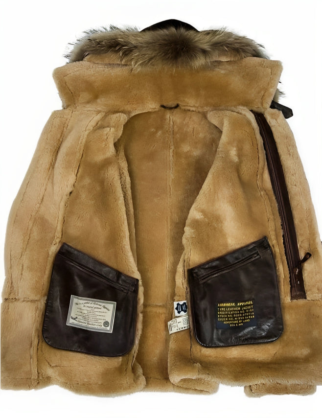 Winterjas in omgekeerd lam - Omer