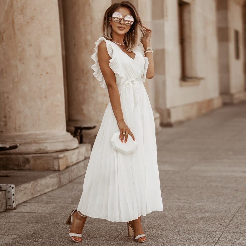 Witte bohemien bruidsjurk - Arely