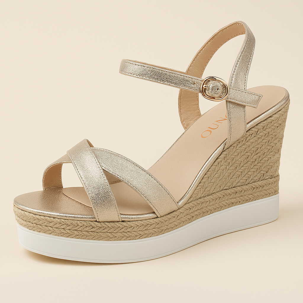 Luxe casual sandaal met sleehak - Devri