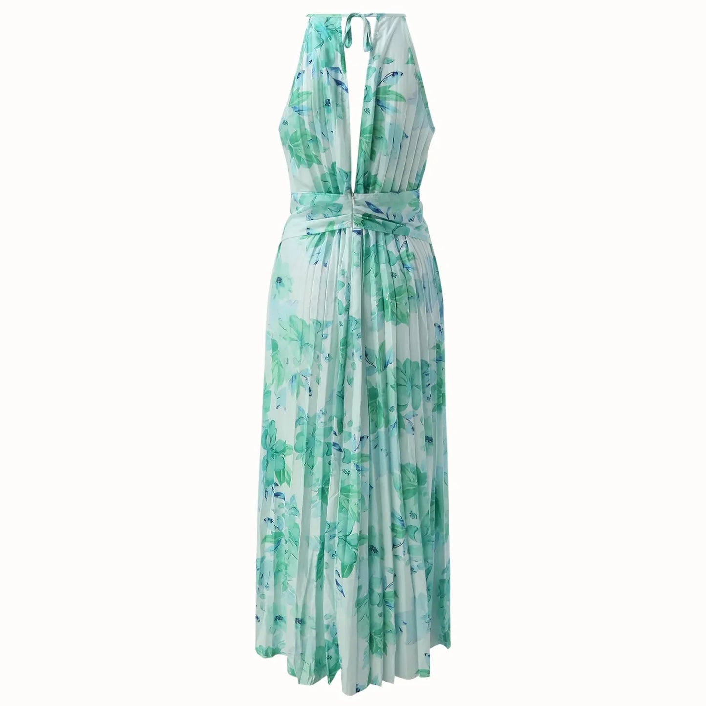 Maxi-jurk met bloemenprint en halternek - Thelma