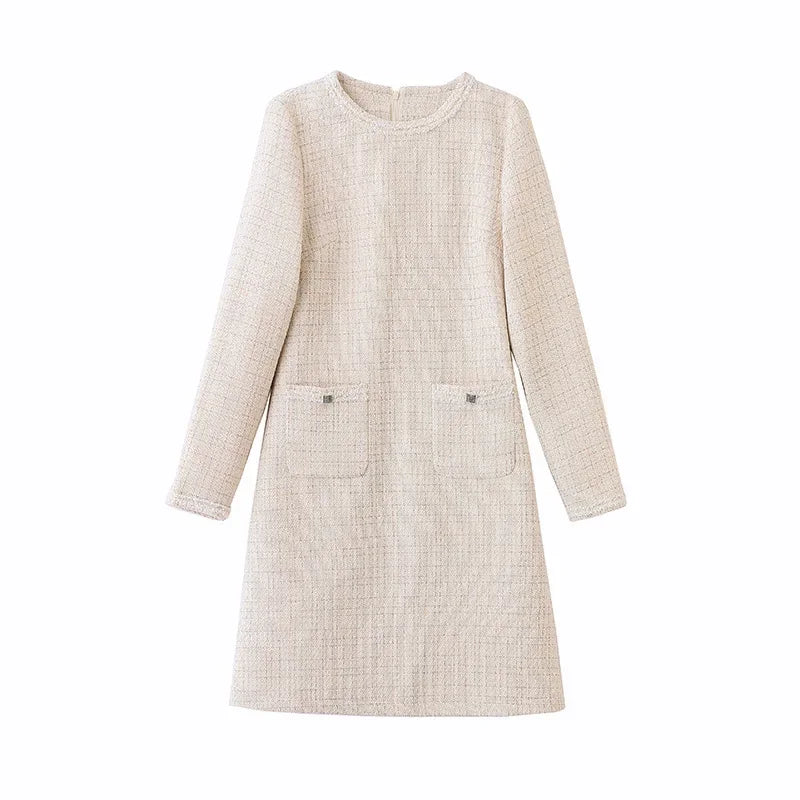 Elegante monochrome tweed jurk - Maelis