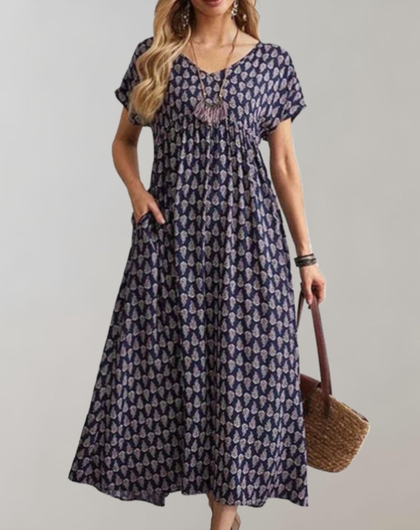 Comfortabele lange zomerjurk - Helma