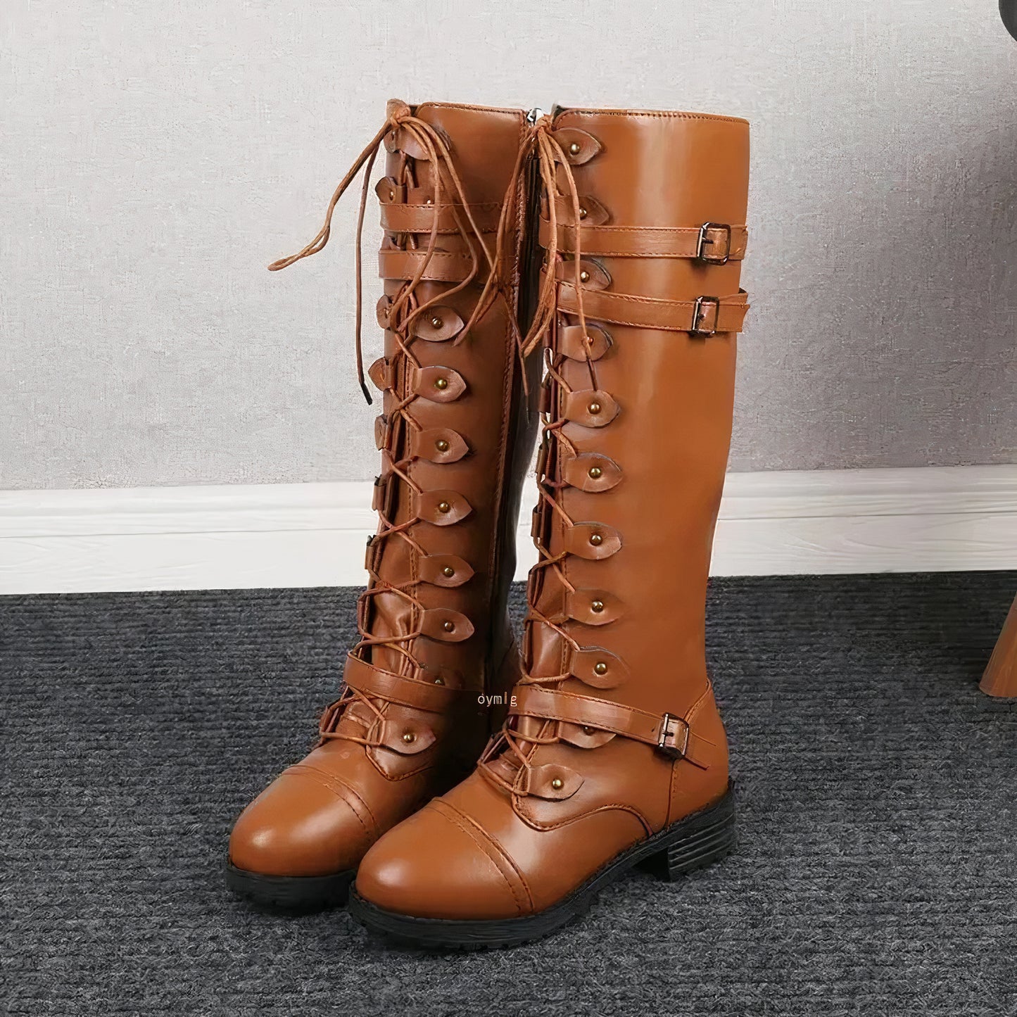 Retro veterboots met gesp - Gabi