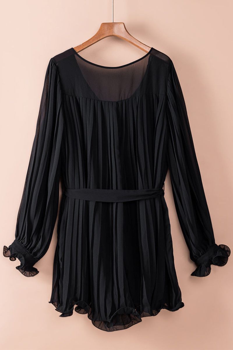 Elegante geplooide jurk met V-hals - Tuva