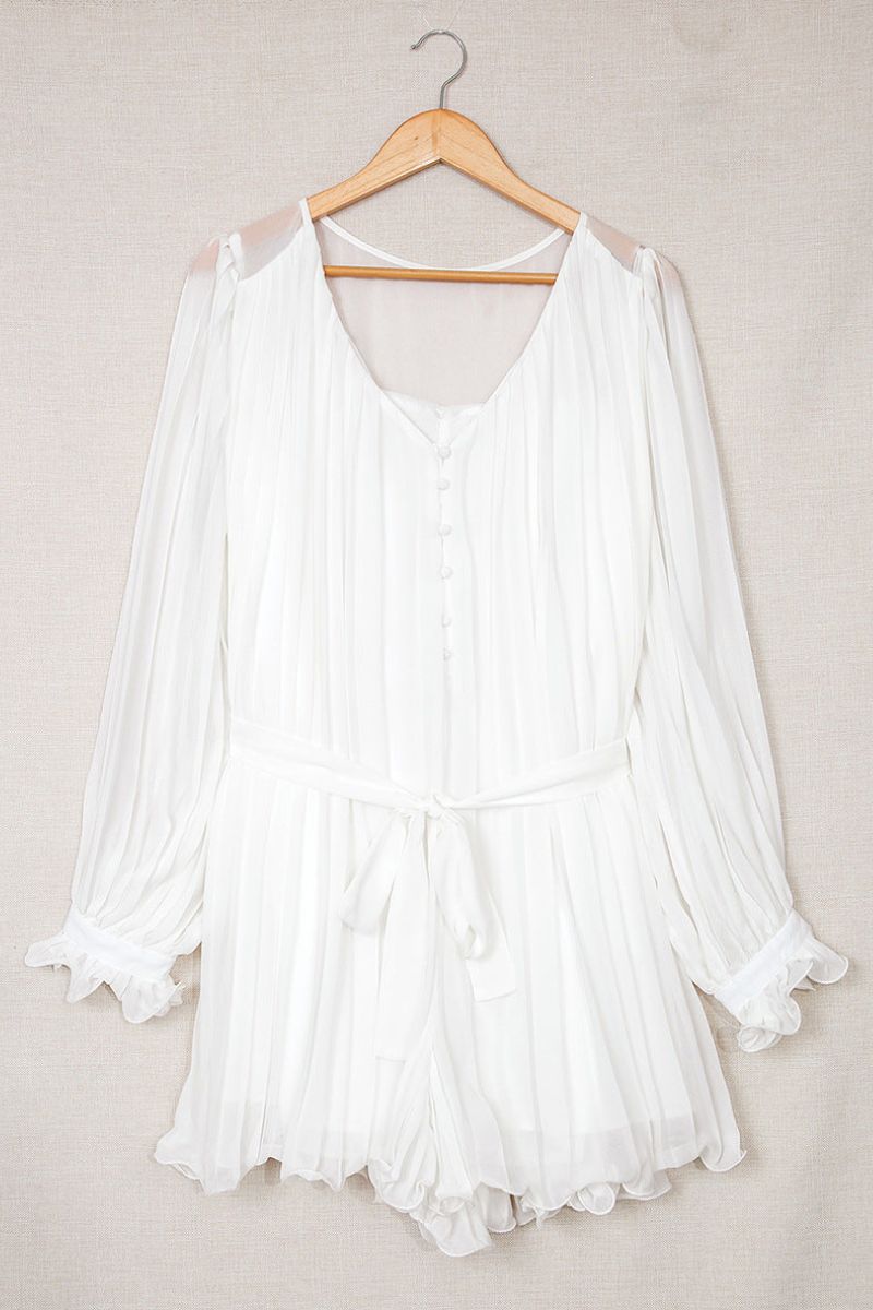 Elegante geplooide jurk met V-hals - Tuva