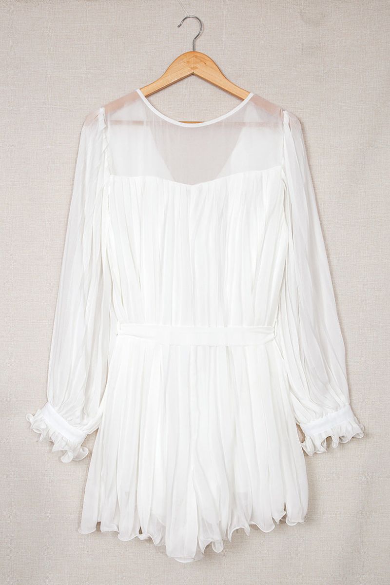 Elegante geplooide jurk met V-hals - Tuva