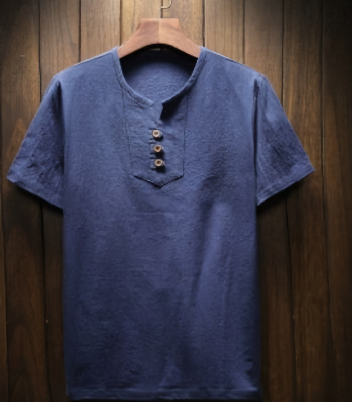 Luchtig herenoverhemd van linnenmix- Teije