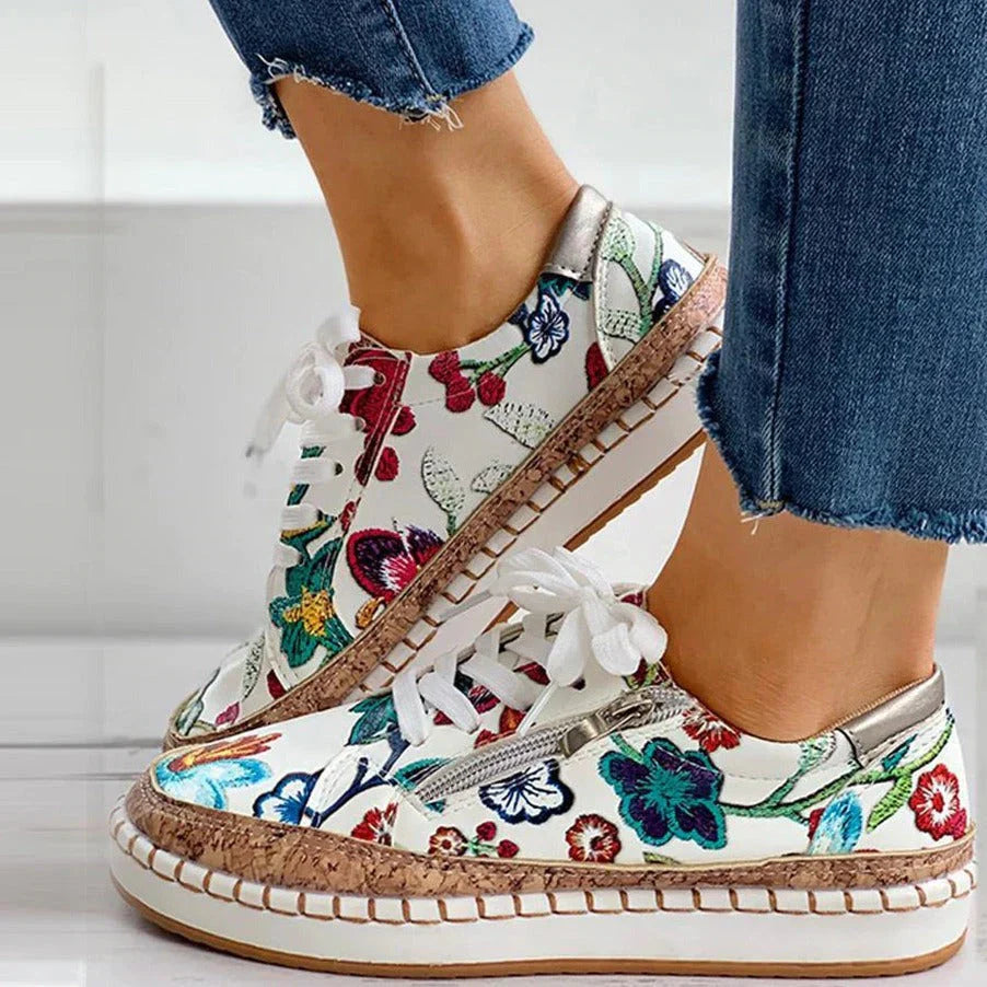 Orthopedische sportschoenen met bloemmotief - Maddie