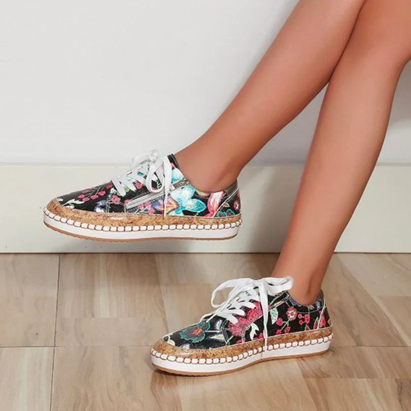Orthopedische sportschoenen met bloemmotief - Maddie