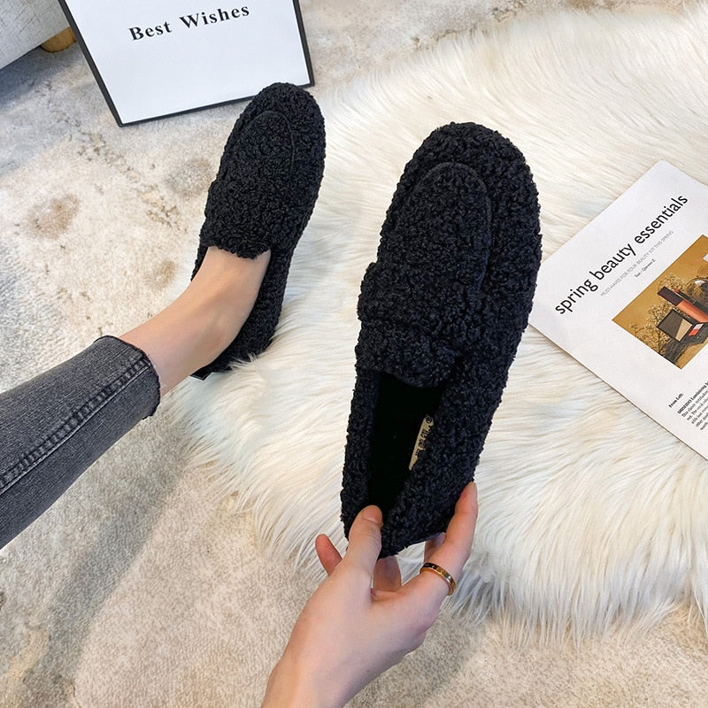 Pluche schoenen voor dames - Emelia