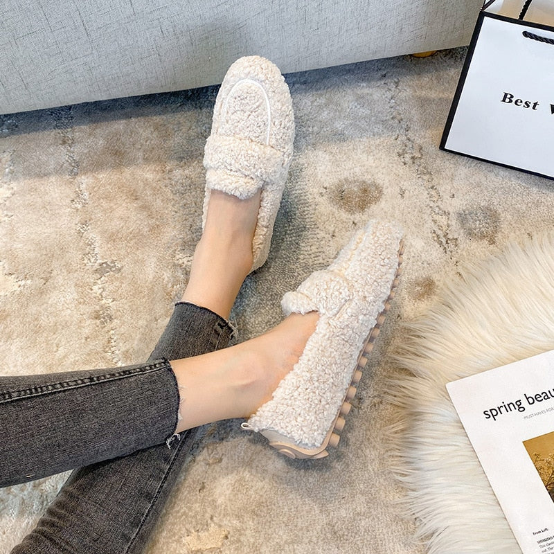 Pluche schoenen voor dames - Emelia