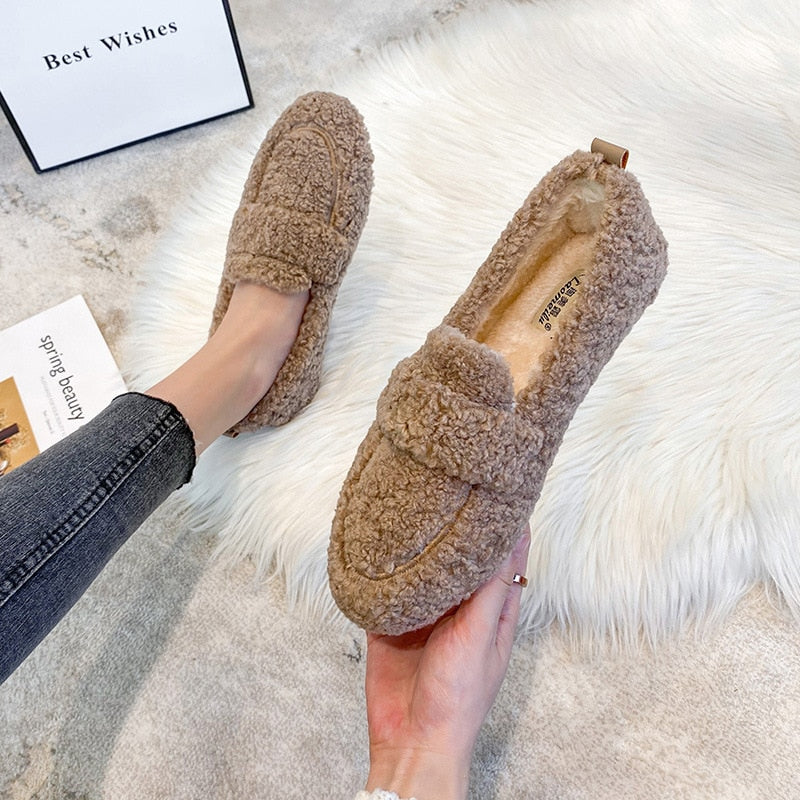 Pluche schoenen voor dames - Emelia