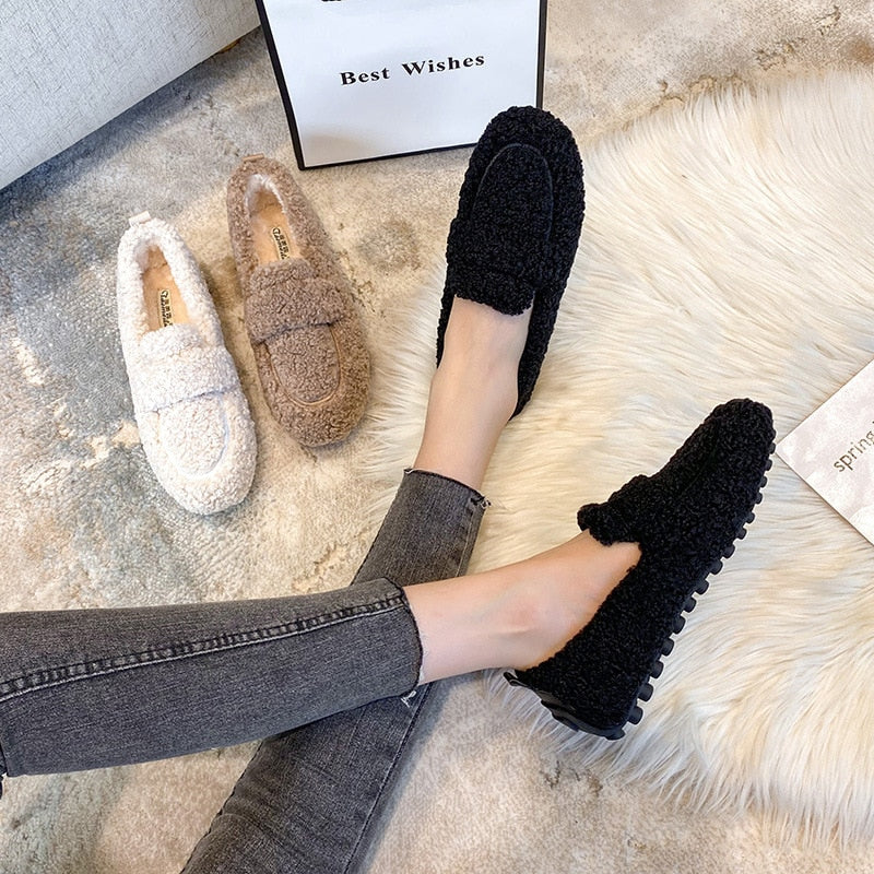 Pluche schoenen voor dames - Emelia