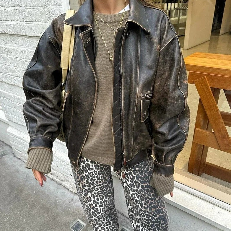 Vintage jeans met luipaardprint - Felicity