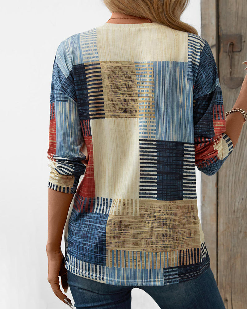 Stijlvol patchwork overhemd - Reva
