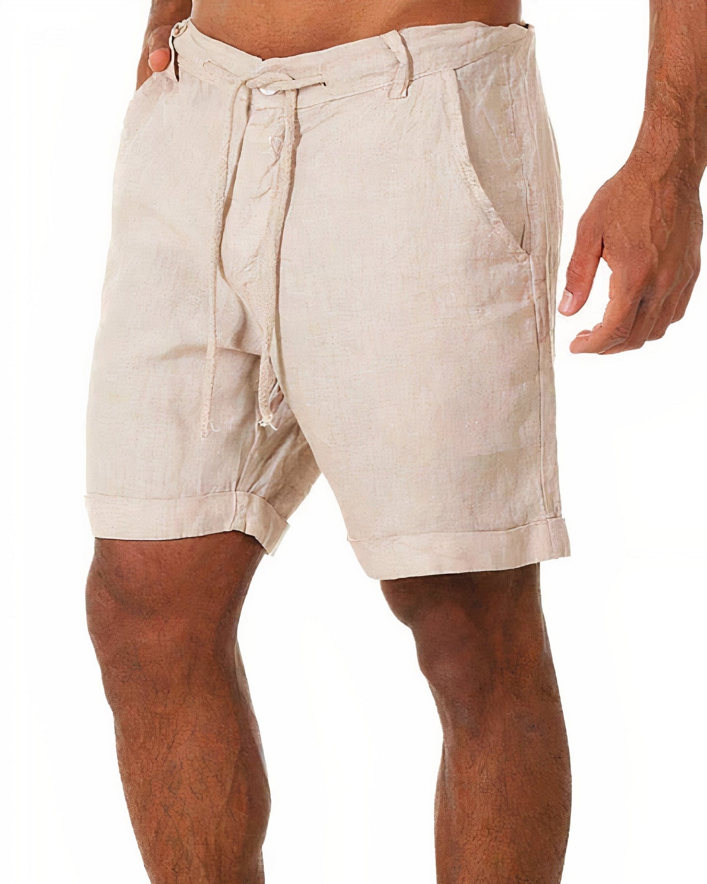 Basic linnen shorts voor mannen, ideaal voor zomerse vrijetijdsactiviteiten