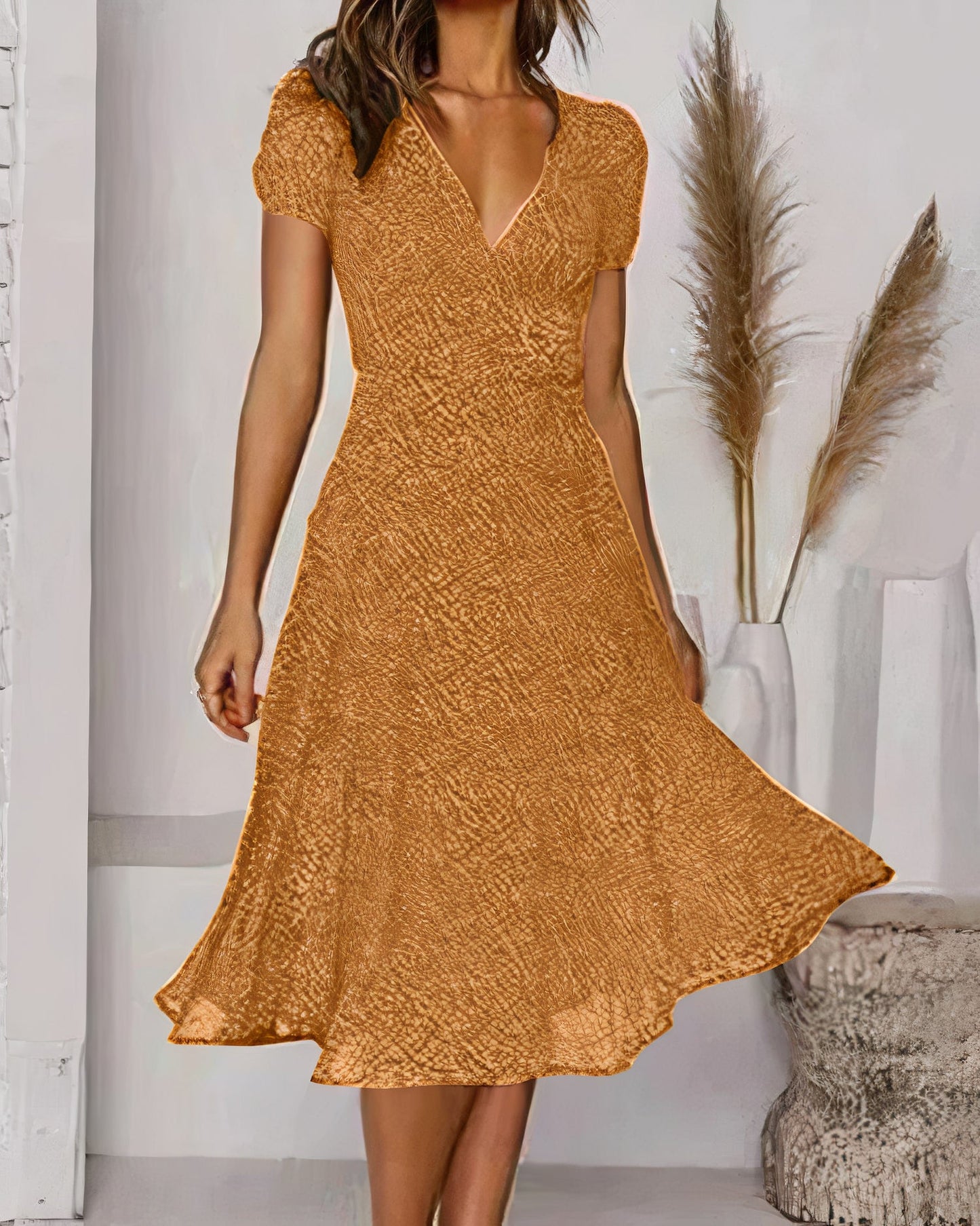 Luchtige bloemenjurk van chiffon voor de zomer met een elegante snit en vloeiende stof