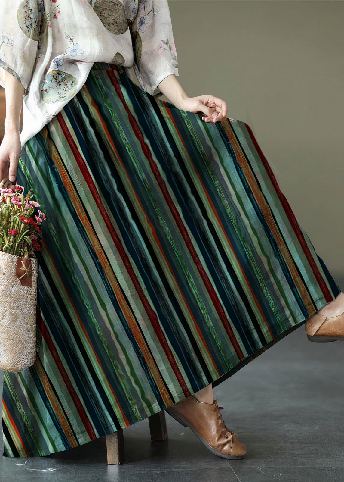 Boho maxi-rok voor de zomer met een soepele snit en luchtig materiaal.