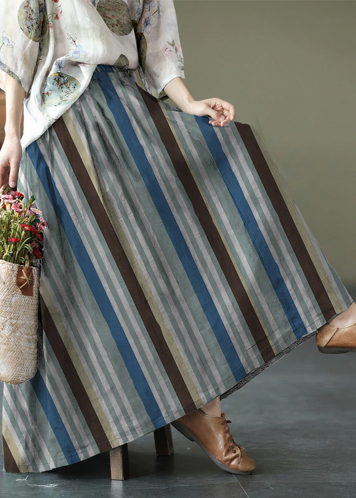 Boho maxi-rok voor de zomer met een soepele snit en luchtig materiaal.