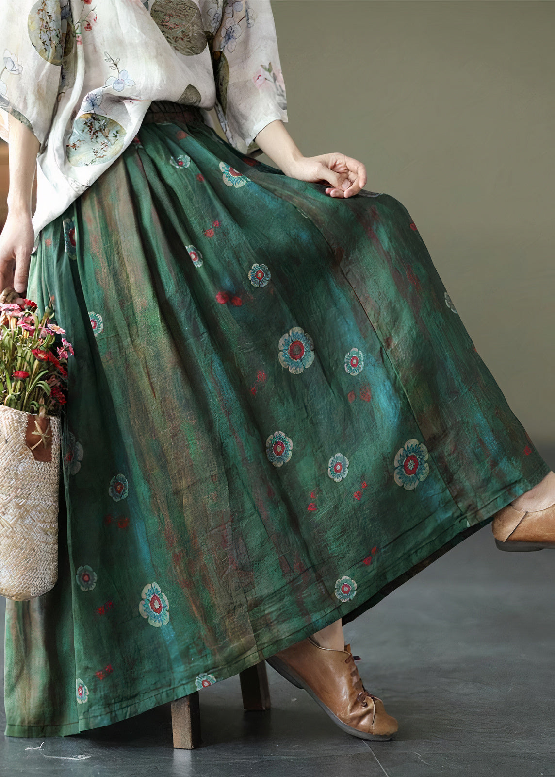 Boho maxi-rok voor de zomer met een soepele snit en luchtig materiaal.