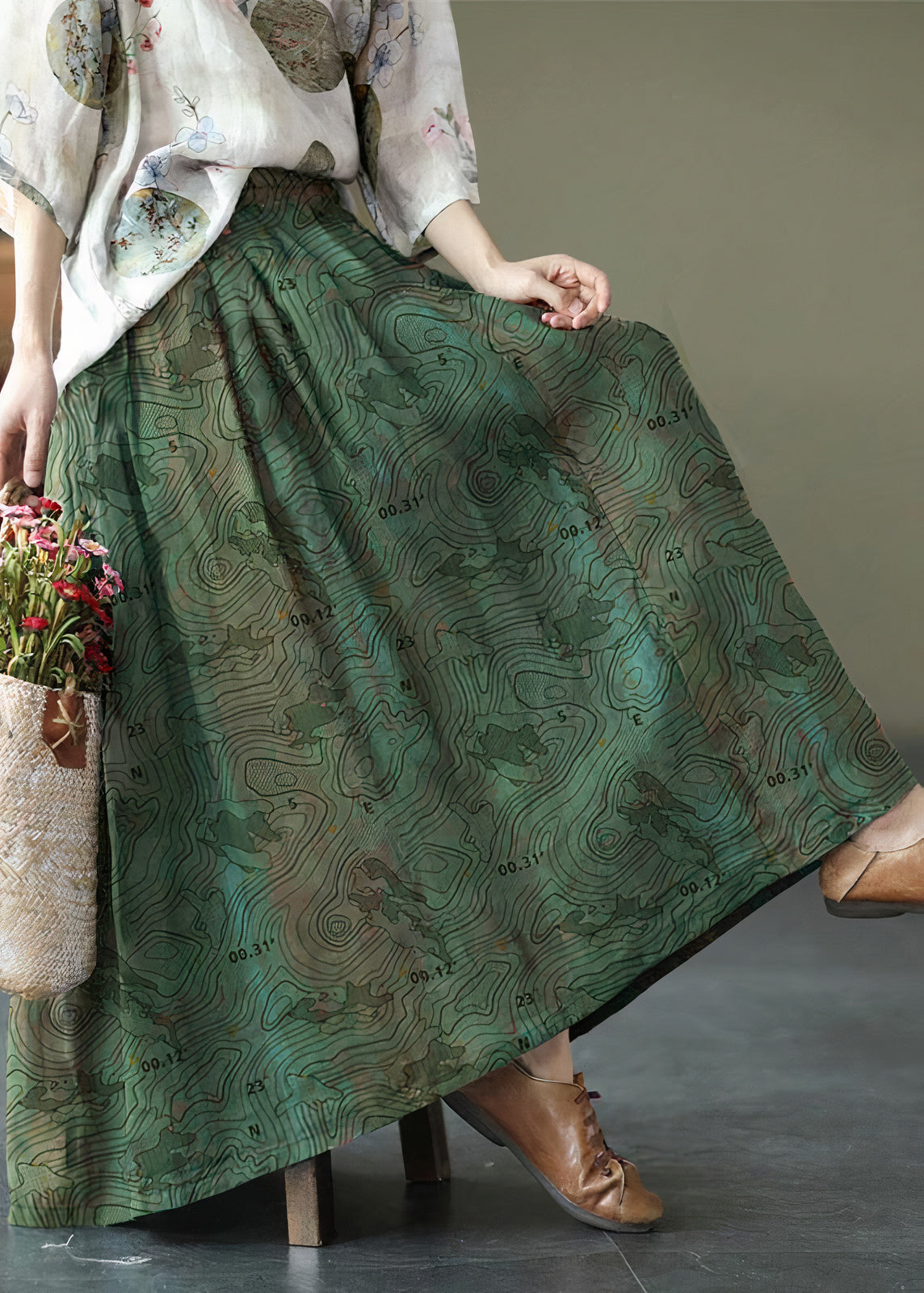 Boho maxi-rok voor de zomer met een soepele snit en luchtig materiaal.