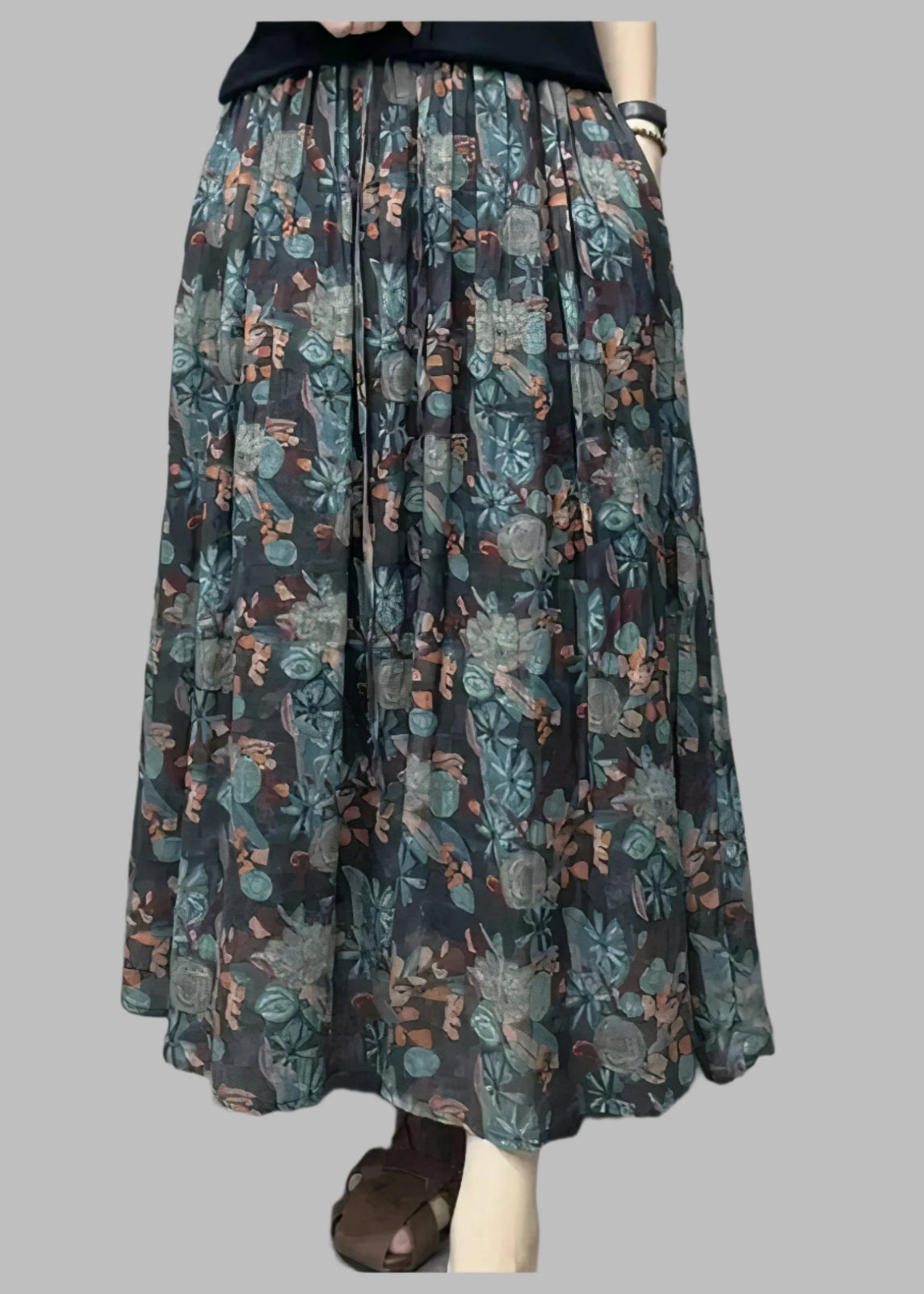 Boho maxi-rok voor de zomer met een soepele snit en luchtig materiaal.