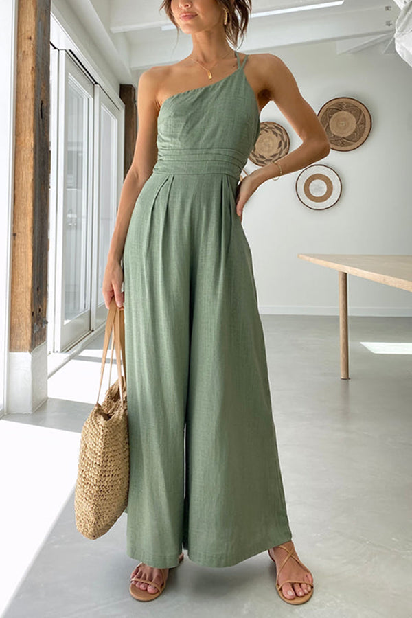 Stijlvolle jumpsuit met één schouder - Yan