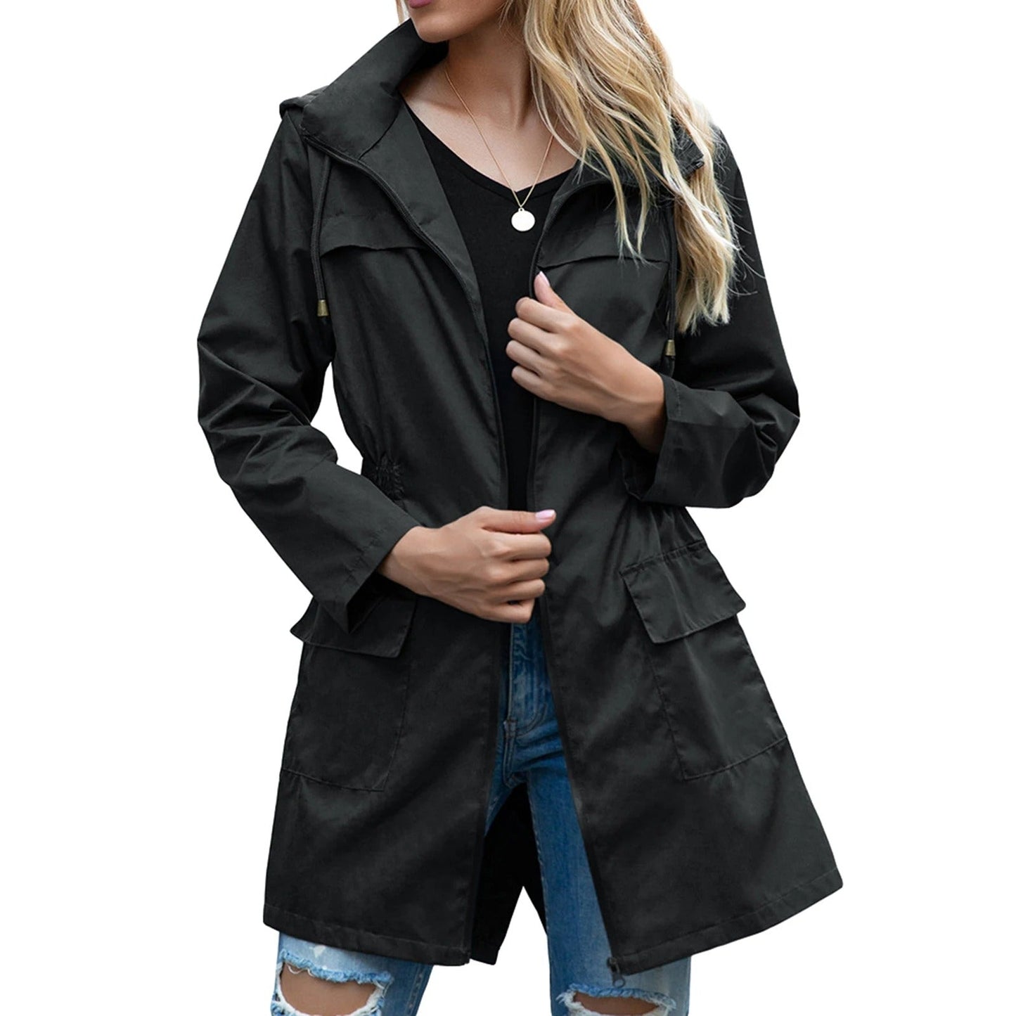 Casual waterdichte outdoorjas met ademend materiaal en praktische zakken, ideaal voor herfst- of winterdagen.