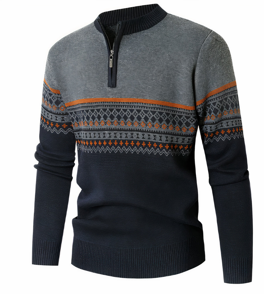 Casual wintertrui voor mannen met een modern patroon, ideaal voor herfst- en winterdagen.