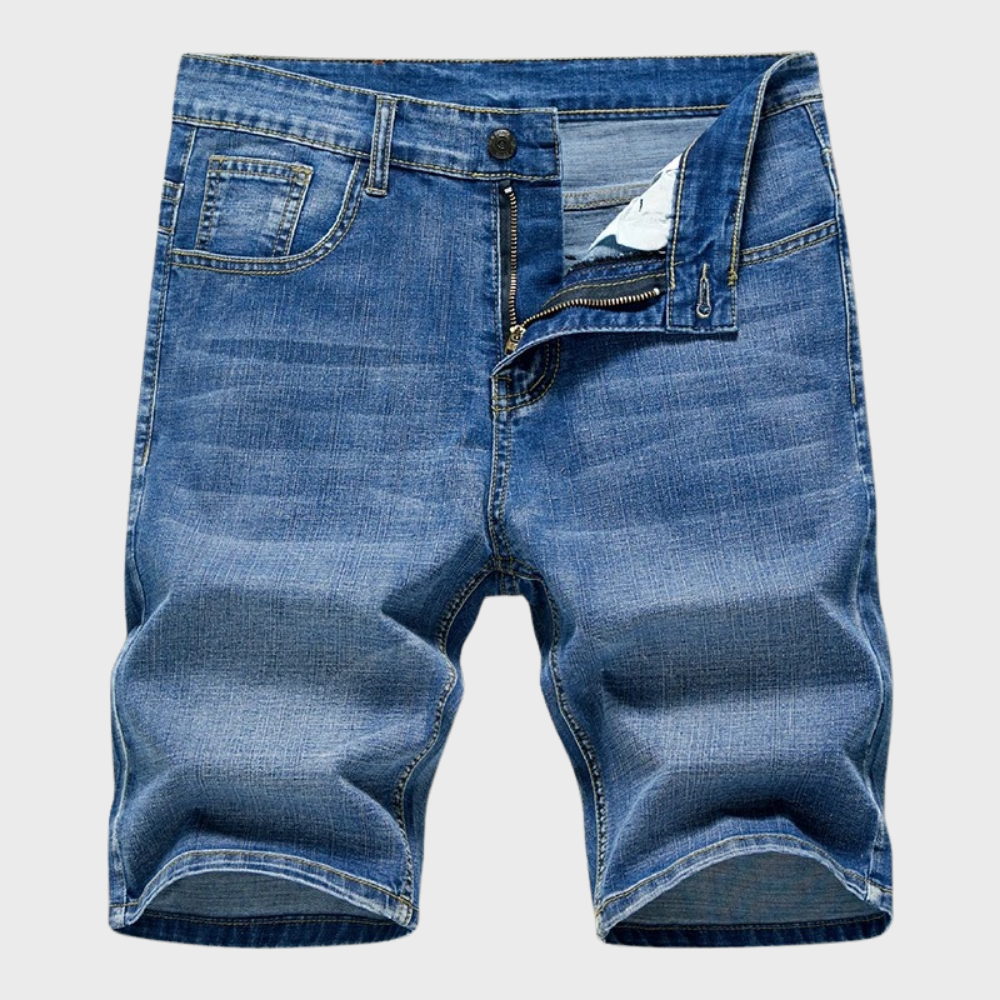 Casual denim shorts voor heren met een comfortabele snit en zachte, flexibele denimstof