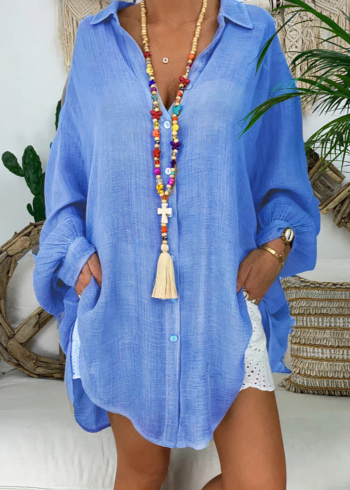 Casual zomershirt voor dames met ademende stof en comfortabele pasvorm