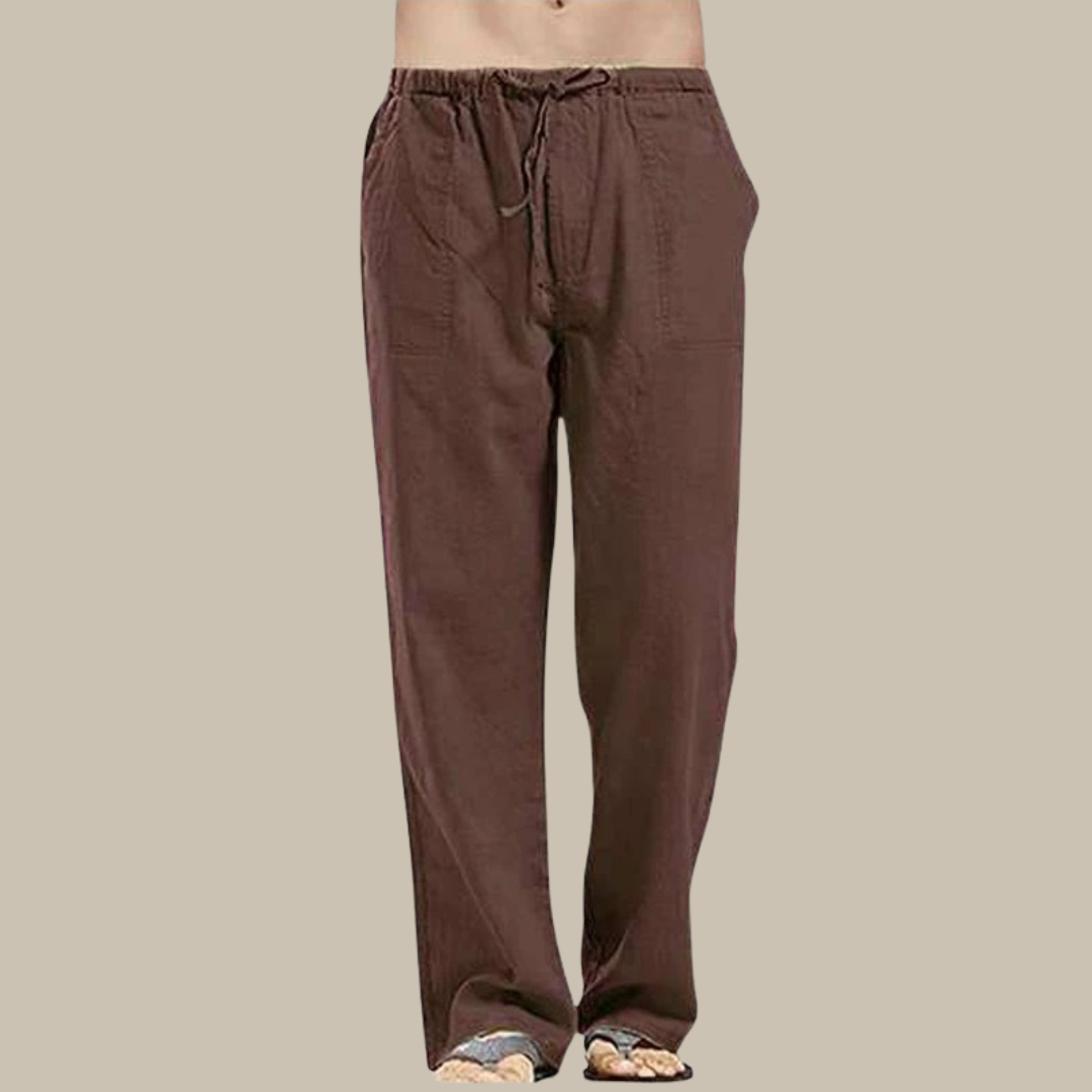Comfortabele linnen strandbroek voor heren, ideaal voor warme zomerdagen en ontspannen outfits.