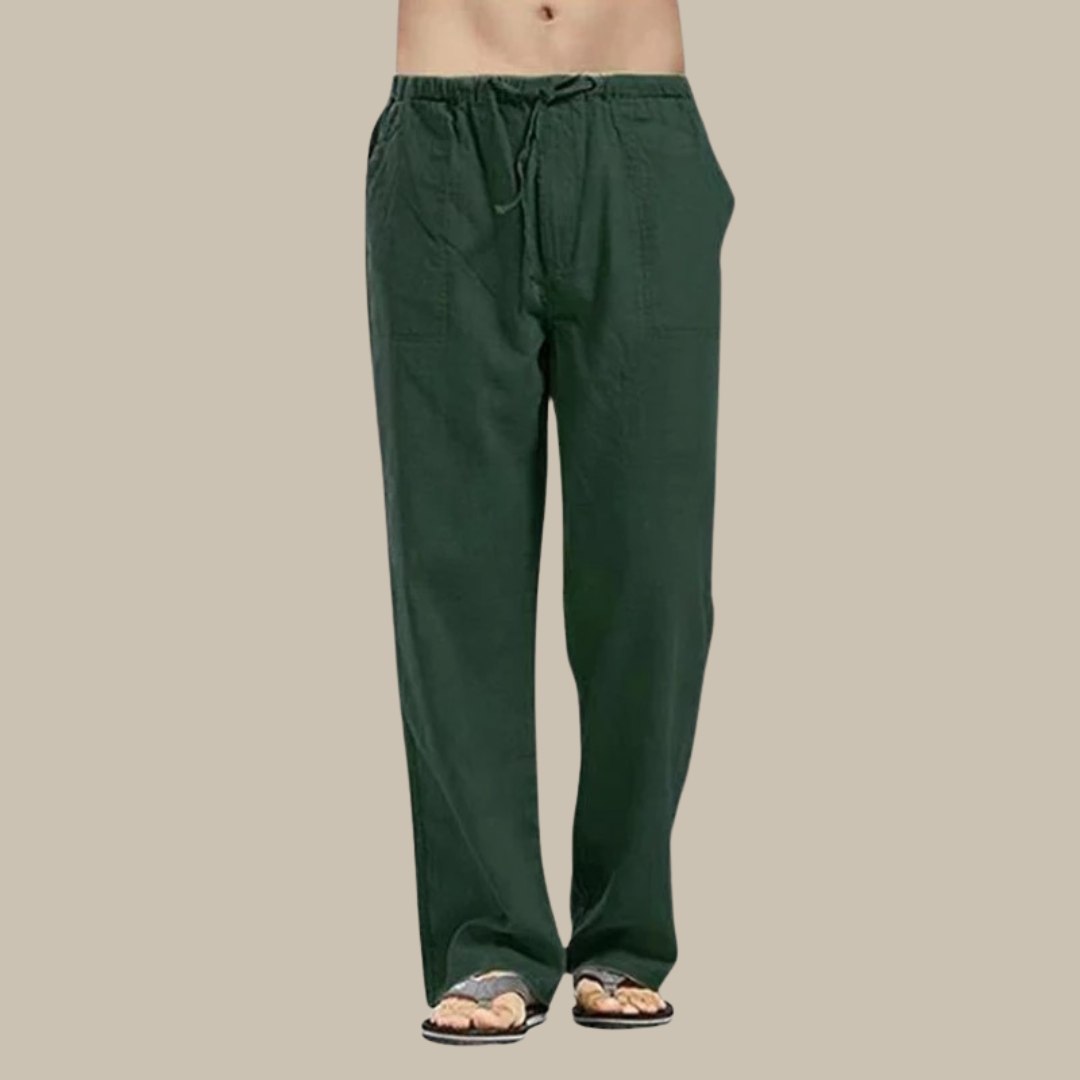 Comfortabele linnen strandbroek voor heren, ideaal voor warme zomerdagen en ontspannen outfits.