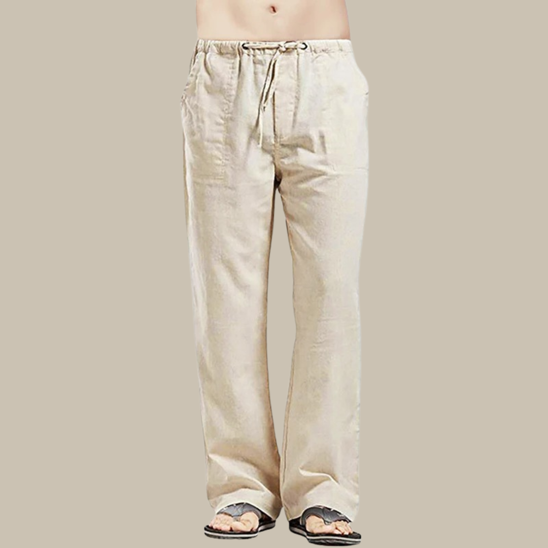 Comfortabele linnen strandbroek voor heren, ideaal voor warme zomerdagen en ontspannen outfits.