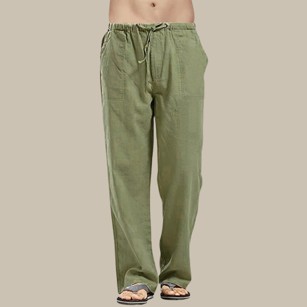 Comfortabele linnen strandbroek voor heren, ideaal voor warme zomerdagen en ontspannen outfits.