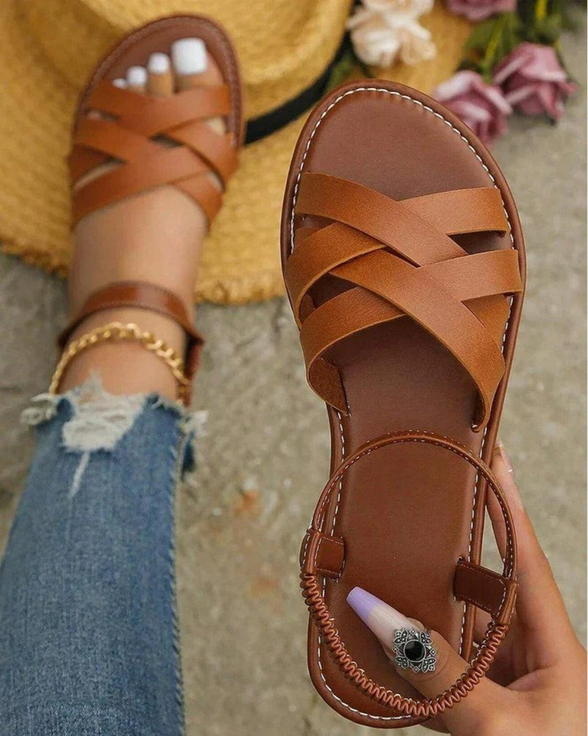 Ondersteunende strandsandalen voor dames met ergonomische zool en comfortabel draagcomfort.