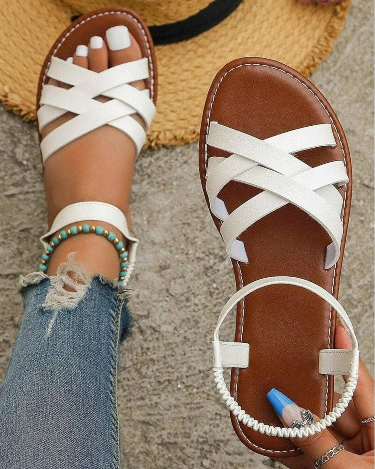 Ondersteunende strandsandalen voor dames met ergonomische zool en comfortabel draagcomfort.