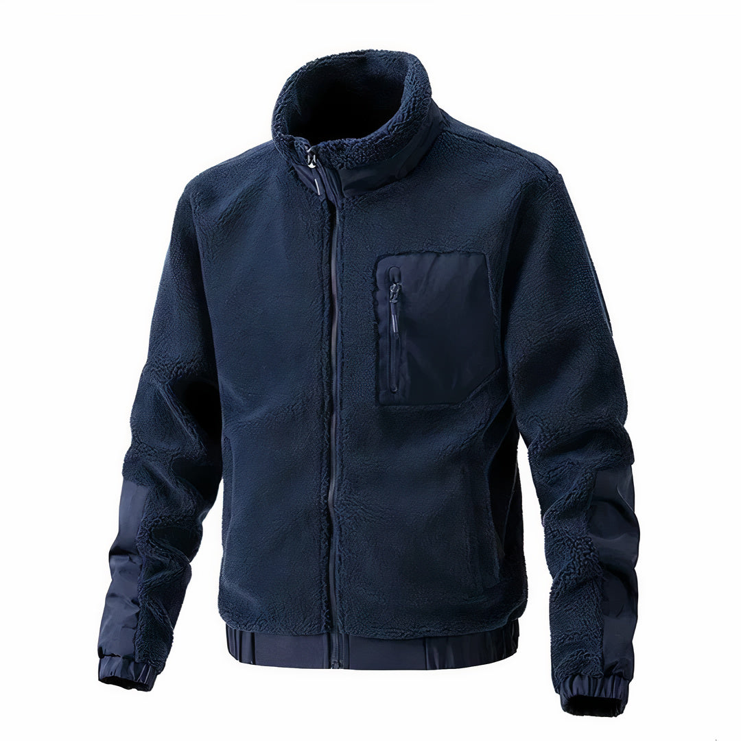 Behaaglijk winterjas voor heren met zacht fleece materiaal, ideaal voor koude herfst- en winterdagen.