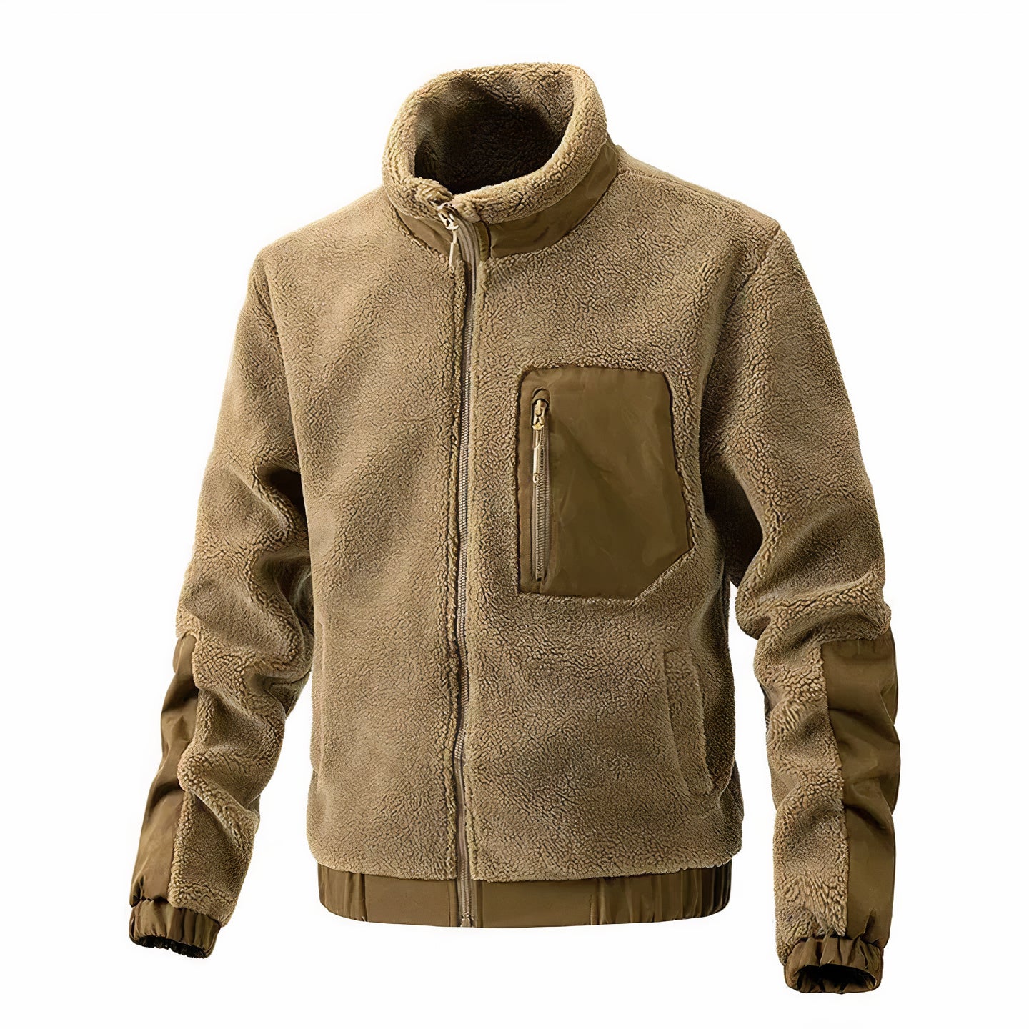 Behaaglijk winterjas voor heren met zacht fleece materiaal, ideaal voor koude herfst- en winterdagen.