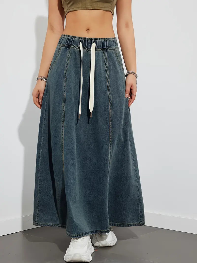 Denim zomerrok met hoge taille – stijlvol, lichtgewicht en perfect voor de zomer