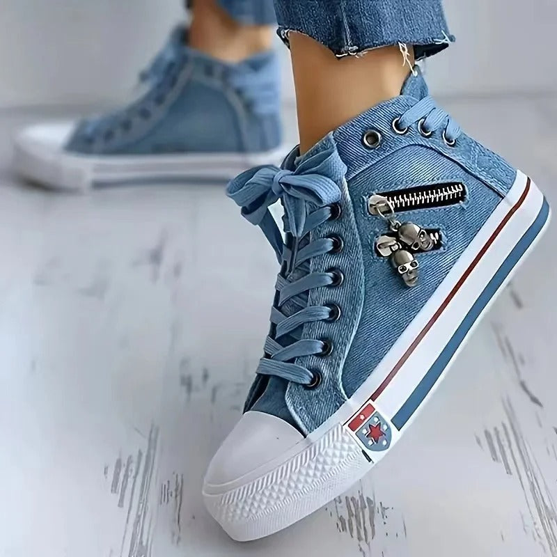 Sportschoenen in denim-stijl - Adela