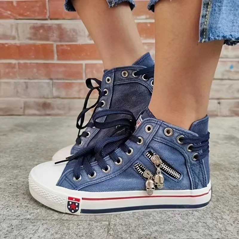 Sportschoenen in denim-stijl - Adela