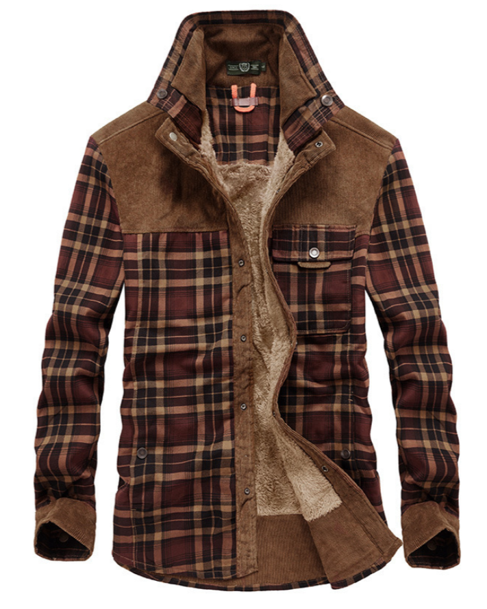 Stijlvolle flanellen winterjas voor heren met een luxe design en warm draagcomfort