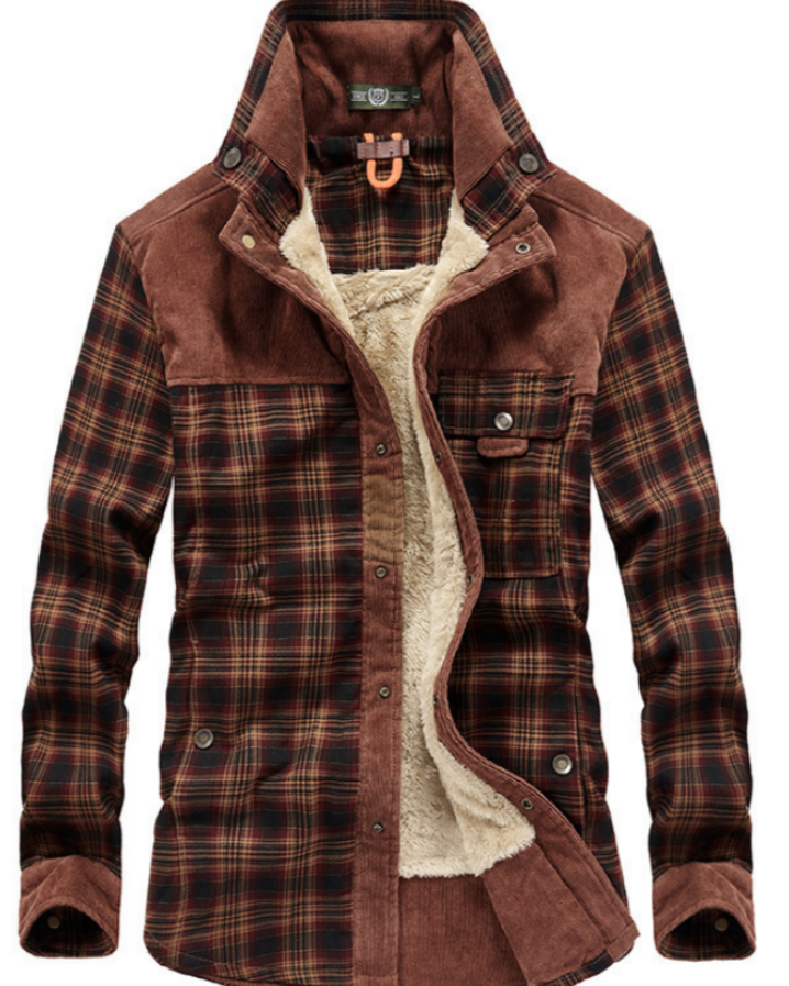 Stijlvolle flanellen winterjas voor heren met een luxe design en warm draagcomfort