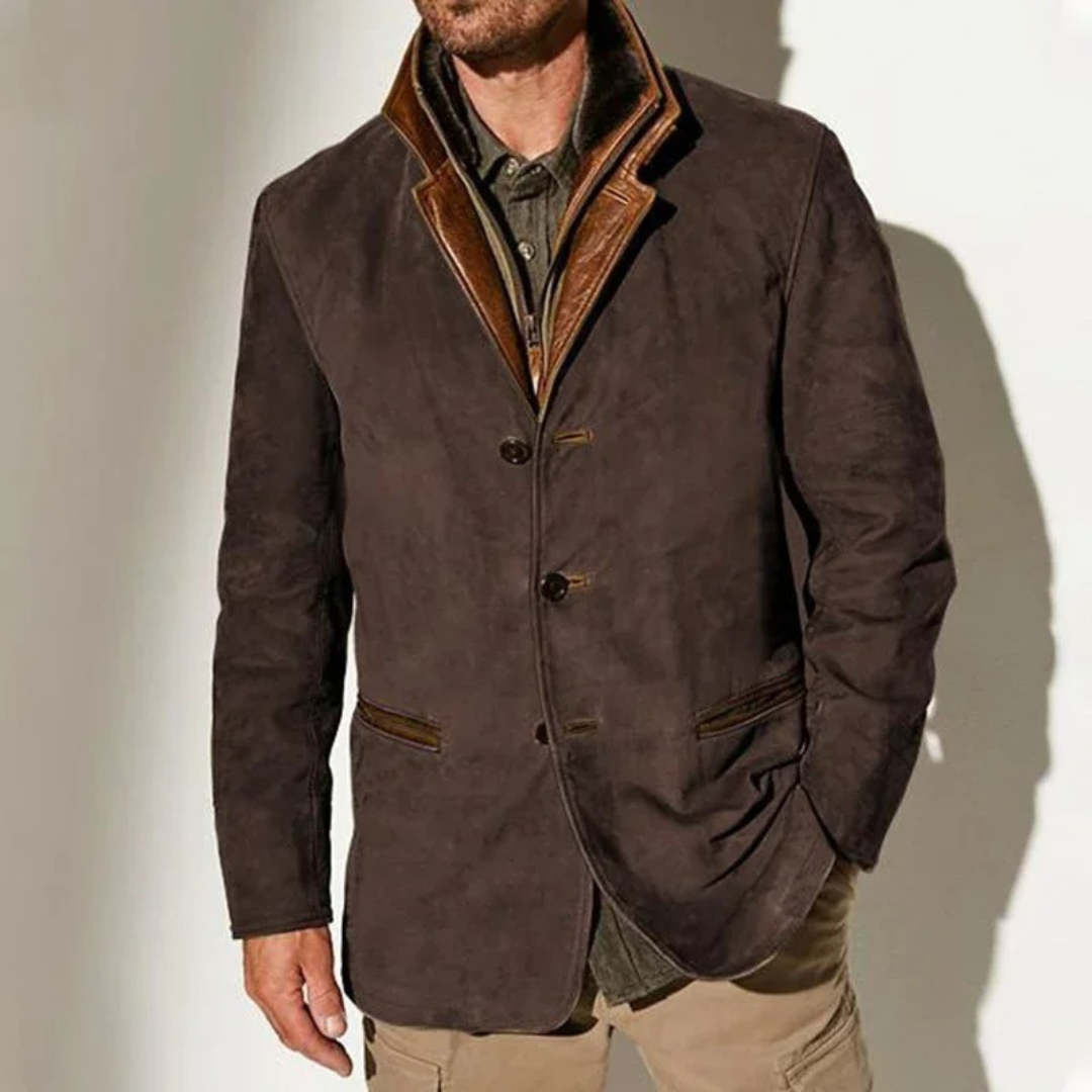 Elegante luxe jas voor mannen, biedt verfijning, comfort en bescherming tegen de winterkou.